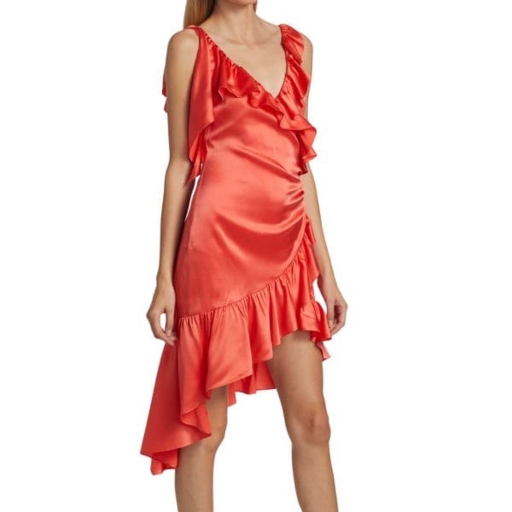 5 a 7 Cinq a Sept NWT Petunya Neon Coral Dress